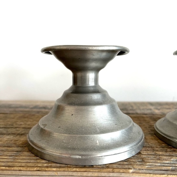 Pewter candlesticks set of two - Picture 2 of 6